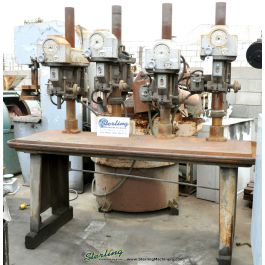 Used-Delta/Rockwell-Delta/Rockwell 4 Head Gang Drill Press w/Table-17-600-A1874