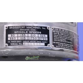 Used-BRIDGEPORT-Used Bridgeport (Step Pulley Type) Vertical Milling Machine-SERIES 1-A2931