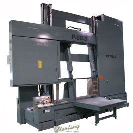 New-W.F. Wells-Brand New W.F. Wells Semi-Automatic Hydraulic Horizontal Large Capacity Twin Post Bandsaw-P-50-3-SMP503