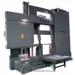 New-W.F. Wells-Brand New W.F. Wells Semi-Automatic Hydraulic Horizontal Heavy Duty Twin Post Bandsaw-P-50-4-SMP504
