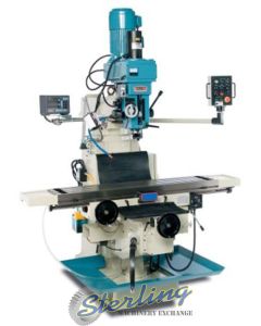 New-Baileigh-Brand New Baileigh Variable Speed Vertical Milling Machine With Inverter Head, 2 Axis DRO, X/Y/Z Power Feeds-VM-1258-3-BA9-1008169-SMVM12583-01